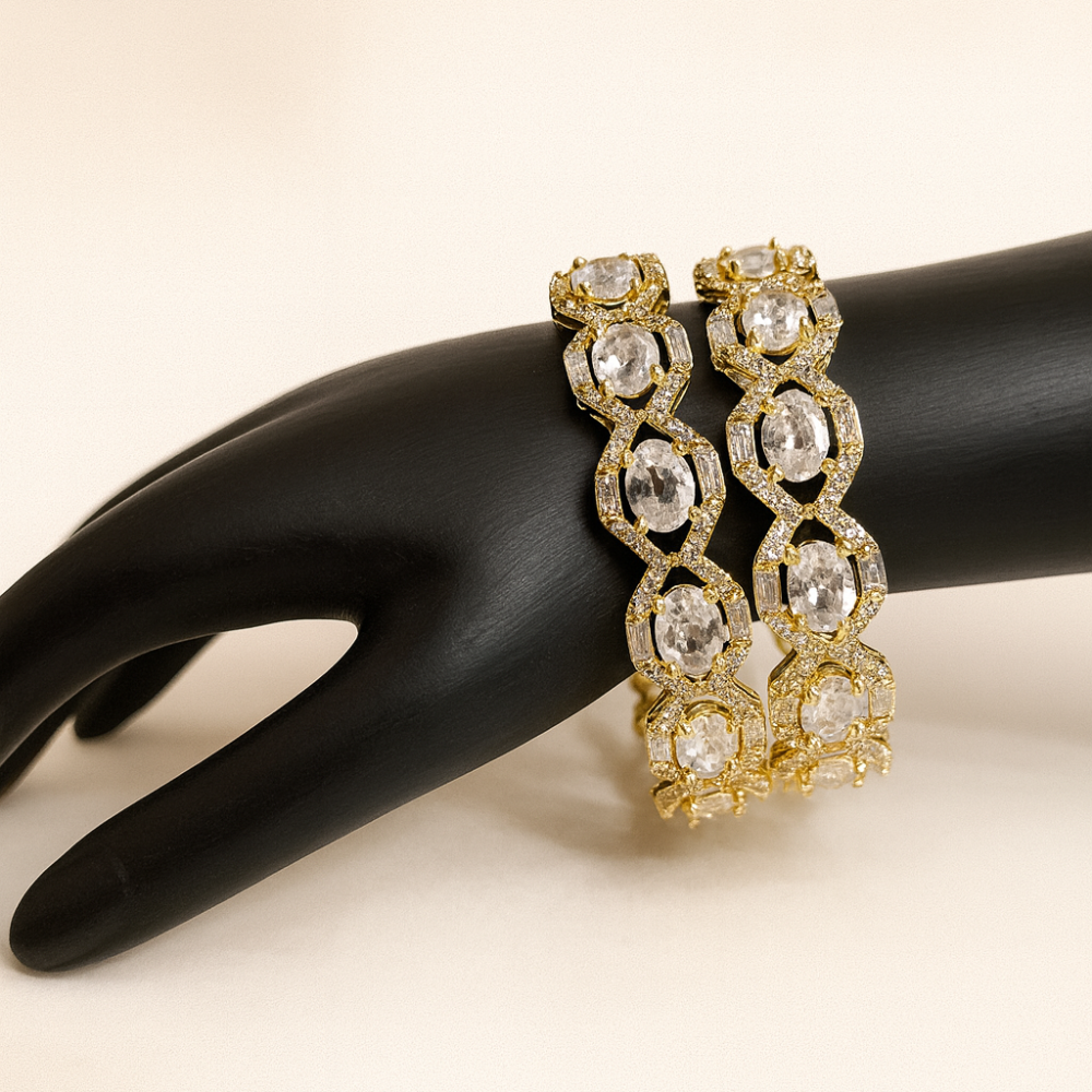 American Diamond Bangle Set