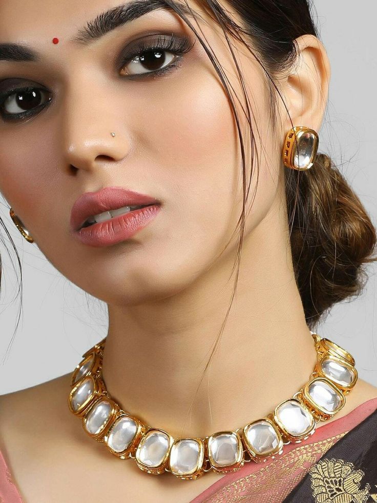 Uncut Square Kundan Necklace set