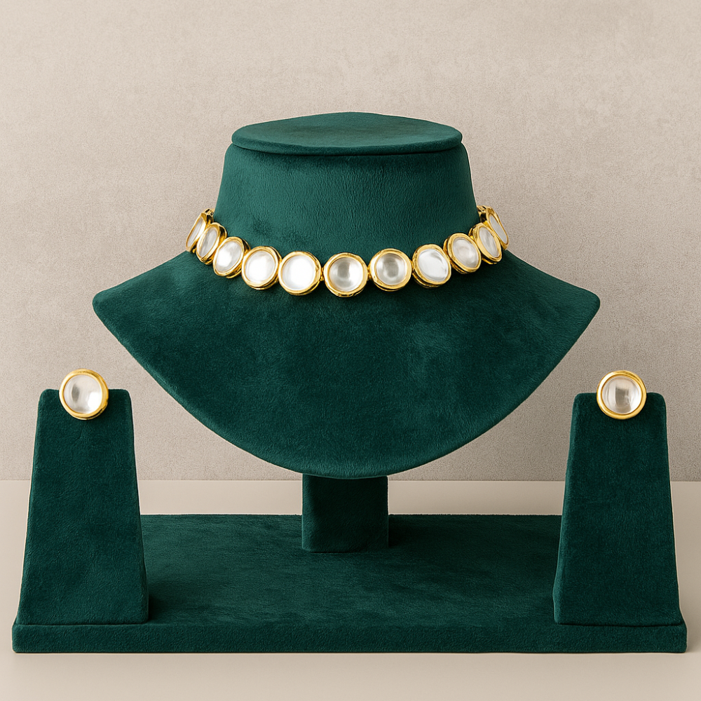 Small Uncut Circle Kundan Necklace Set