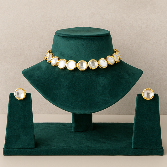 Small Uncut Circle Kundan Necklace Set