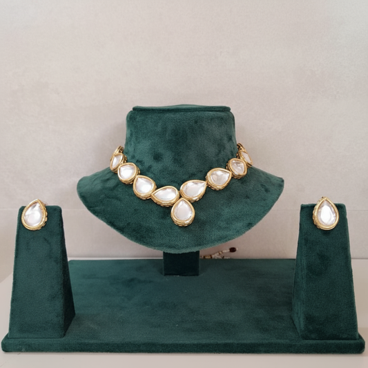 Uncut Big Drop Kundan Necklace Set